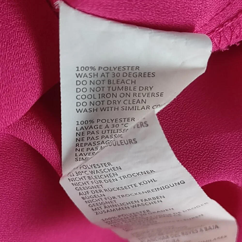 Boohoo Plus Hot Pink Sleeveless Draped Wrap Midi Dress V Neck Women's Size 20 - Picture 11 of 12